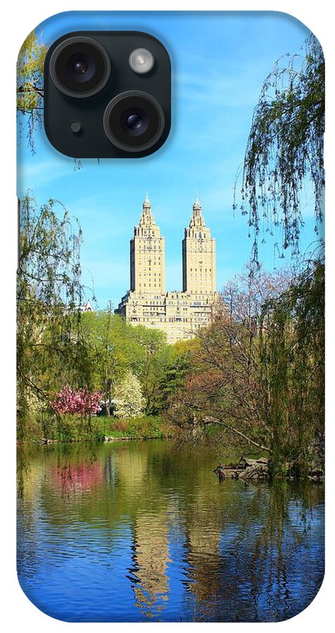 Central Park iPhone Case featuring the photograph Twin Reflections by Catie Canetti