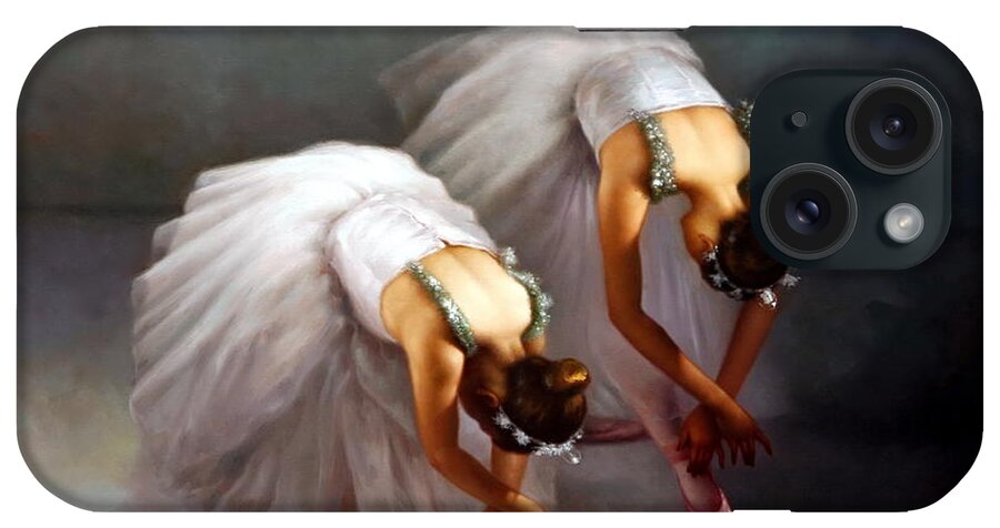 Dance iPhone Case featuring the painting Two Ballerinas by Yoo Choong Yeul