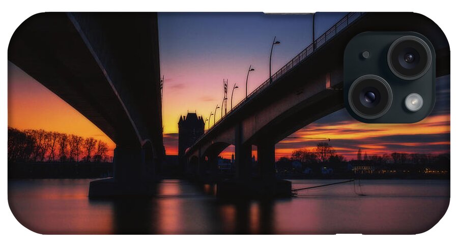 Nibelungenbrücke iPhone Case featuring the photograph Two Bridges by Marc Braner