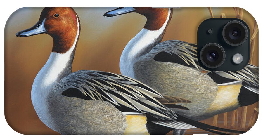 Pintails iPhone Case featuring the painting Two Drake Pintails by Guy Crittenden