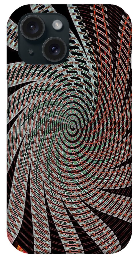 Two Maple Leaf Panel Twist Abstract iPhone Case featuring the digital art Two Maple Leaf Panel Twist Abstract by Tom Janca