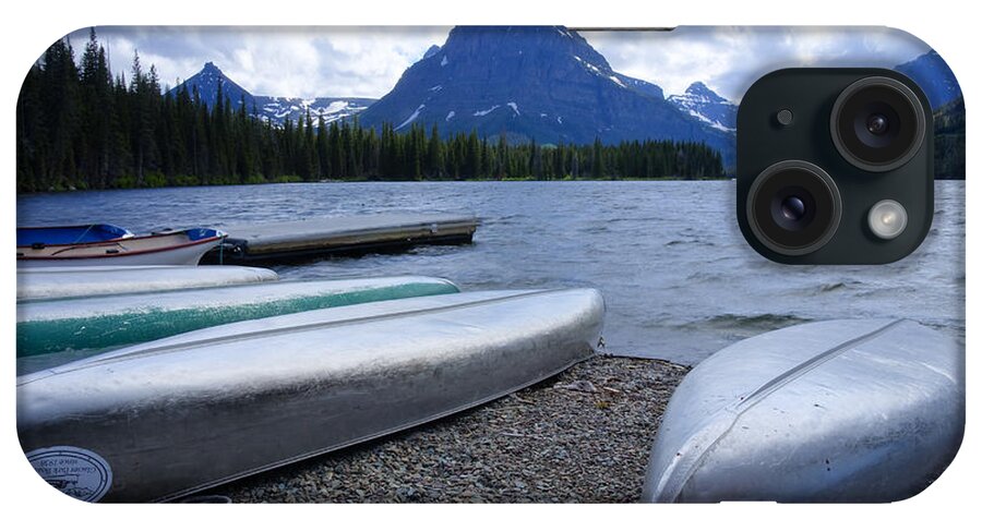 Canoes iPhone Case featuring the photograph Two Medicine Lake by Idaho Scenic Images Linda Lantzy