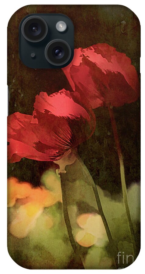 Poppy iPhone Case featuring the painting Two Poppies by Elaine Teague