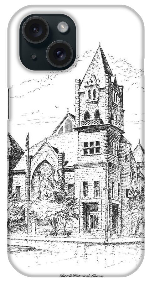 Tyrrell Historical Library iPhone Case featuring the drawing Tyrrell Historical Library by Randy Welborn