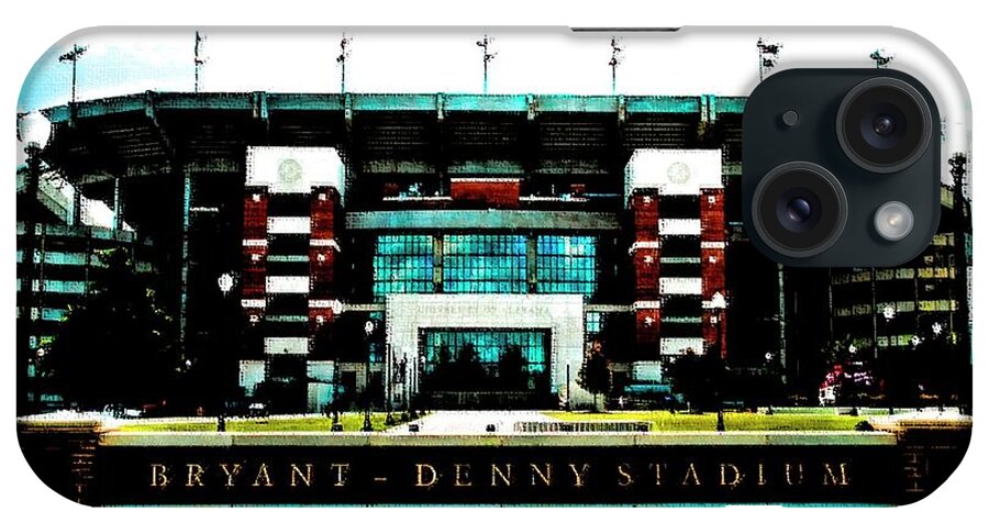University Of Alabama iPhone Case featuring the mixed media U of A Bryant-Denny_Stadium by DJ Fessenden