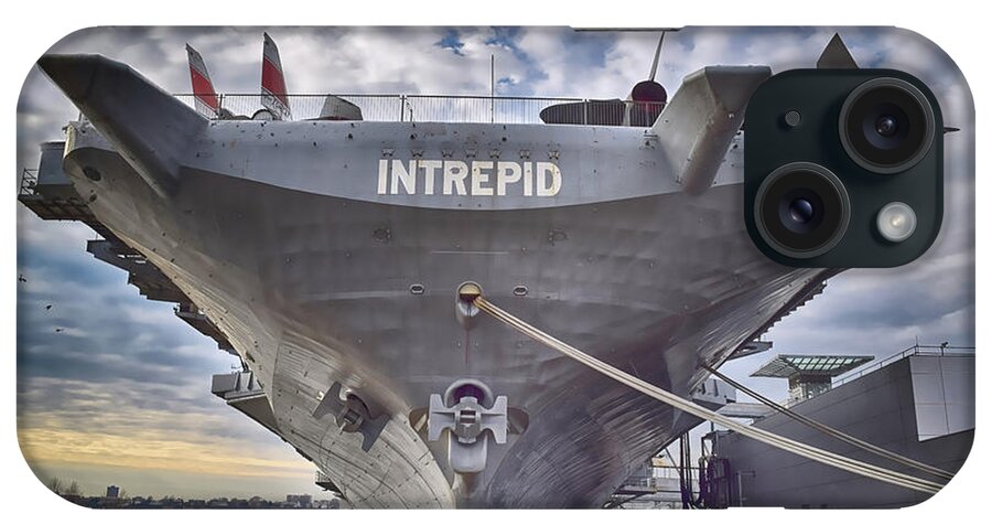 Intrepid iPhone Case featuring the photograph U S S INTREPID's BOW by Dyle Warren
