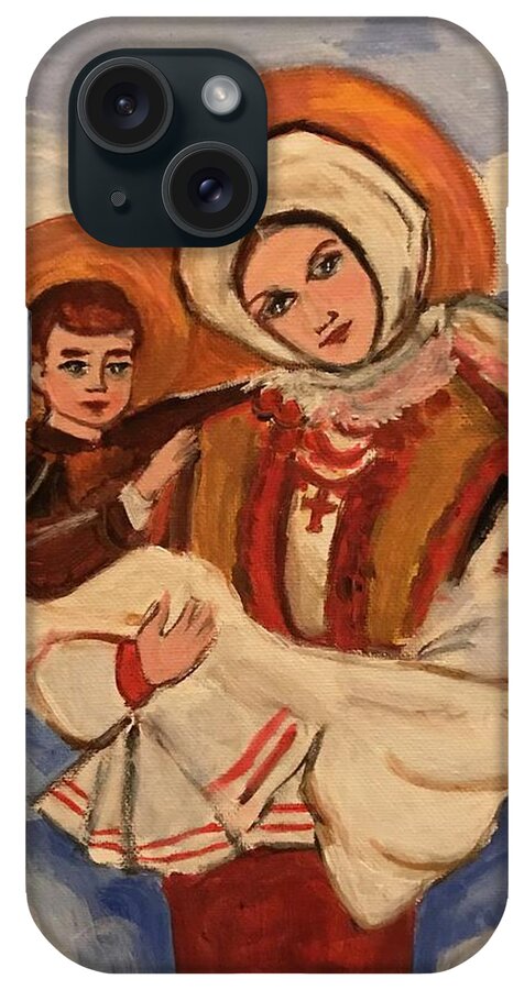 Ukrainian iPhone Case featuring the painting Ukrainian Madonna and Child by Denice Palanuk Wilson