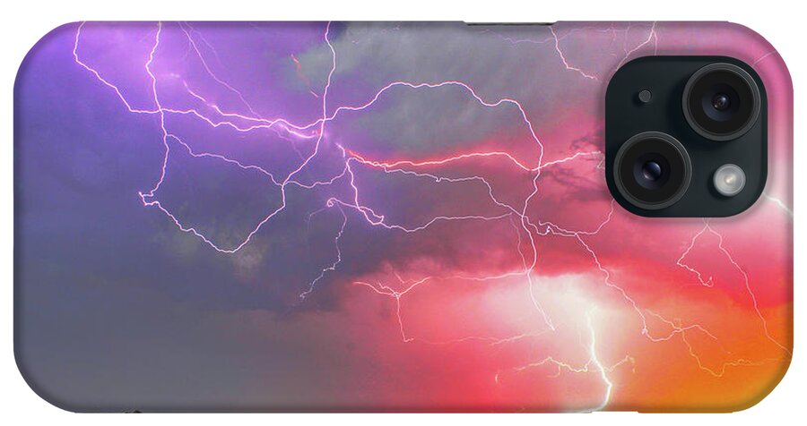 Lightning iPhone Case featuring the photograph Ultimate Sunset Lightning by Michael Tidwell
