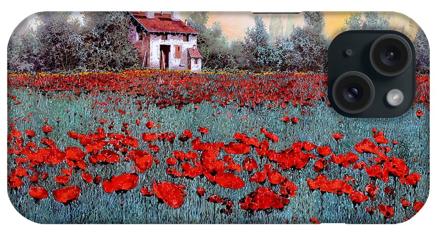 Poppy Field iPhone Case featuring the painting Un Campo Di Papaveri by Guido Borelli