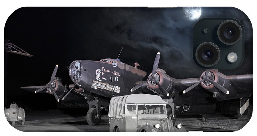 Handley Page iPhone Case featuring the digital art Under a Bombers Moon by Airpower Art