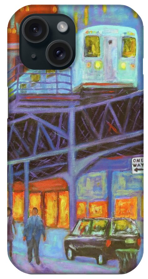 Chicago Art iPhone Case featuring the painting Under the El Tracks by J Loren Reedy