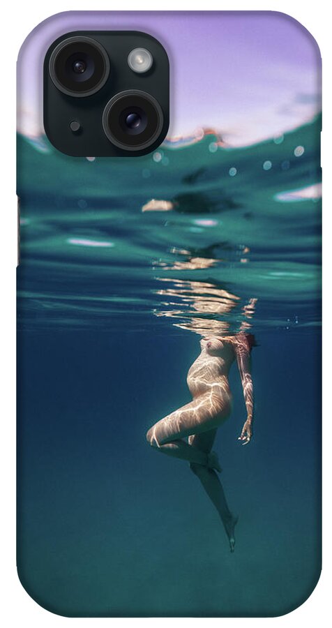 Swim iPhone Case featuring the photograph Underwater Pregnant by Gemma Silvestre