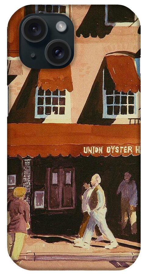 Walt Maes iPhone Case featuring the painting Union oyster house of Boston by Walt Maes