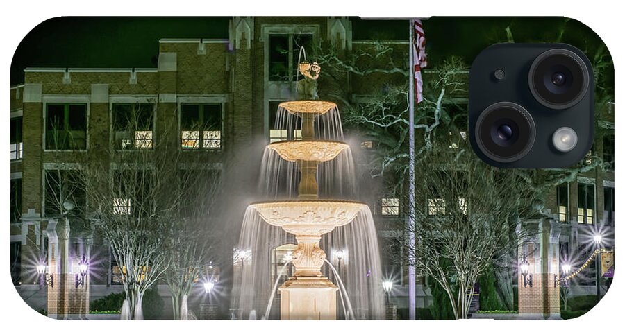 Alabama iPhone Case featuring the photograph University of North Alabama Fountain at Night by James-Allen