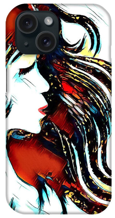Woman iPhone Case featuring the digital art Unrestricted-Abstract by Pennie McCracken