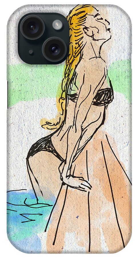 Pool iPhone Case featuring the digital art Up From The Pool by Michael Kallstrom