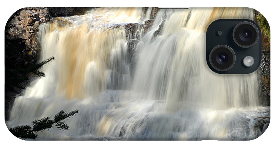 Gooseberry Falls State Park iPhone Case featuring the photograph Upper Falls Gooseberry River by Larry Ricker