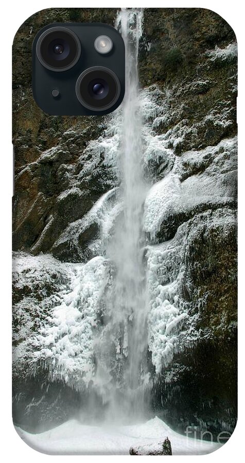 Waterfall iPhone Case featuring the photograph Upper Multnomah Falls Ice by Rick Bures