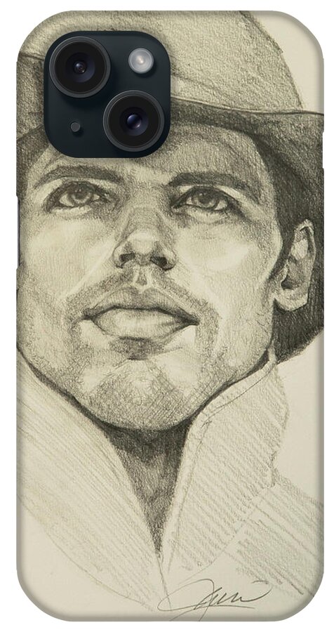 Cowboy iPhone Case featuring the drawing Urban Cowboy by Jani Freimann