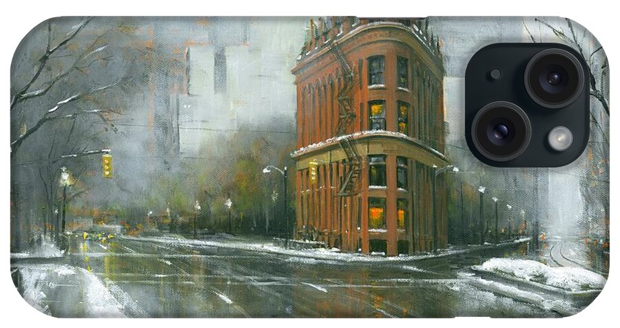 Toronto iPhone Case featuring the painting Urban Winter by Michael Swanson