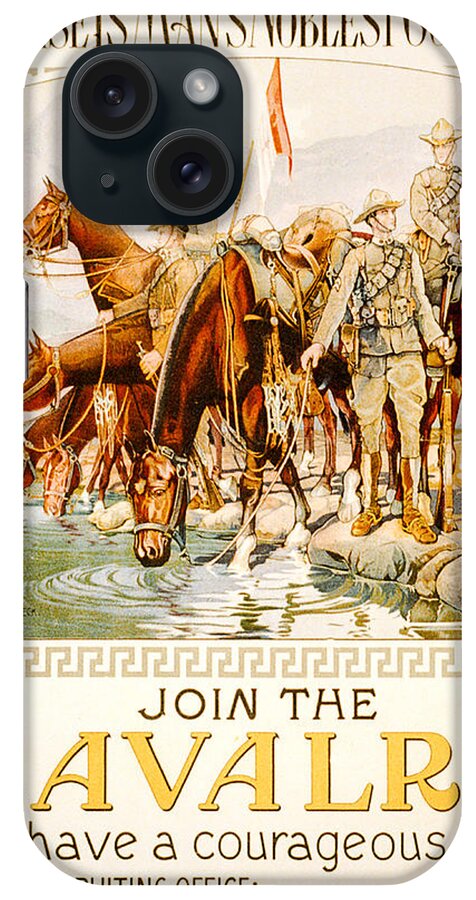 Antique iPhone Case featuring the digital art US Cavalry Poster by Janice OConnor