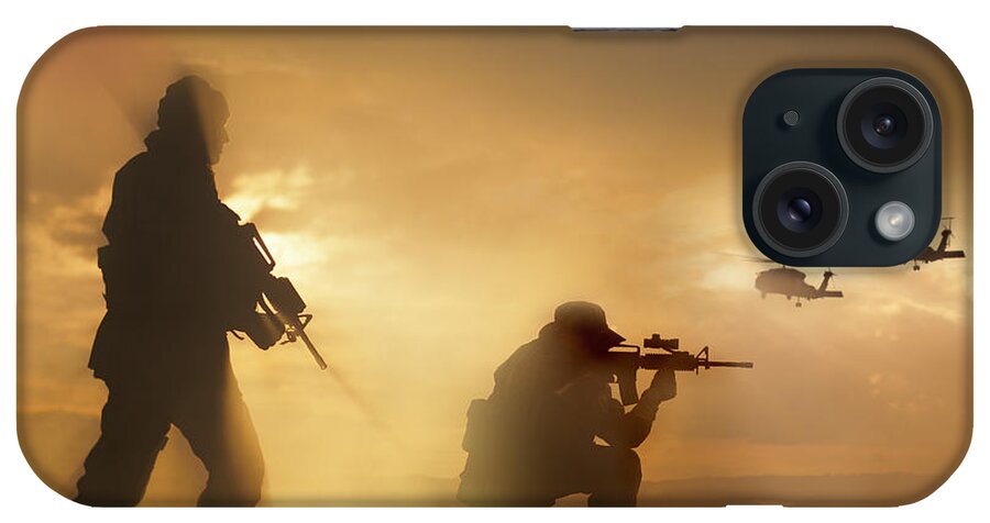 Special Operations Forces iPhone Case featuring the photograph U.s. Special Forces Provide Security by Tom Weber