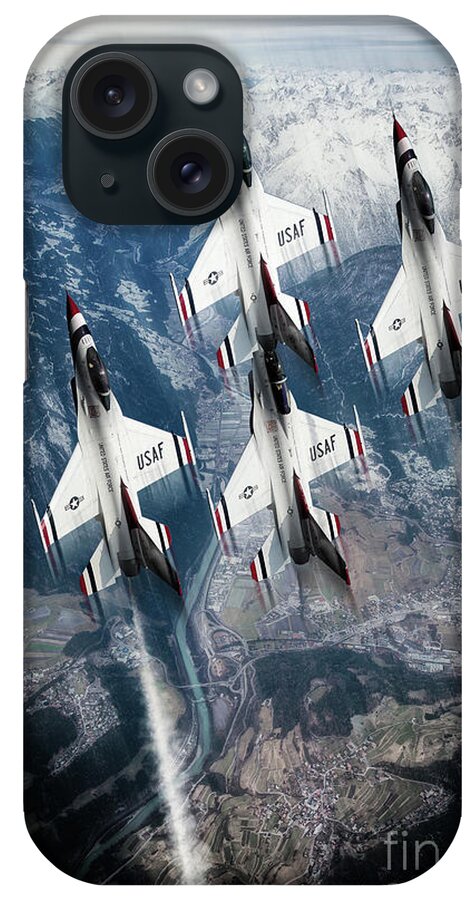Thunderbirds iPhone Case featuring the digital art USAF Thunderbirds by Airpower Art