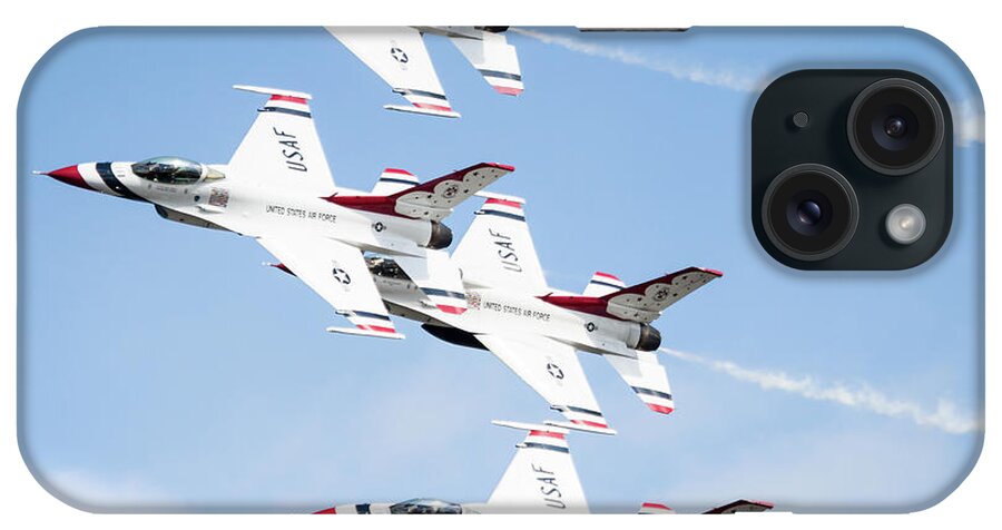 Airshow iPhone Case featuring the photograph USAF Thunderbirds by Lawrence Burry