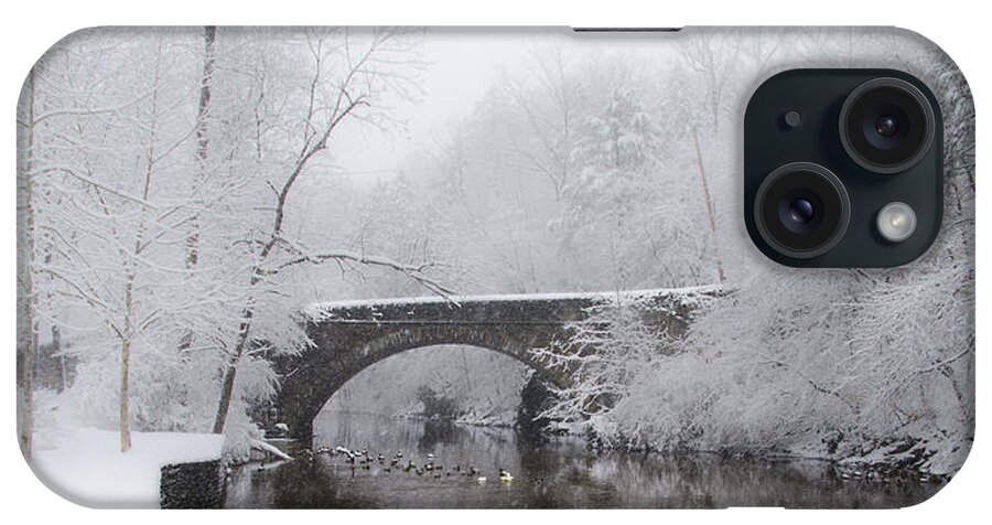 Valley iPhone Case featuring the photograph Valley Green Bridge in the Snow by Bill Cannon