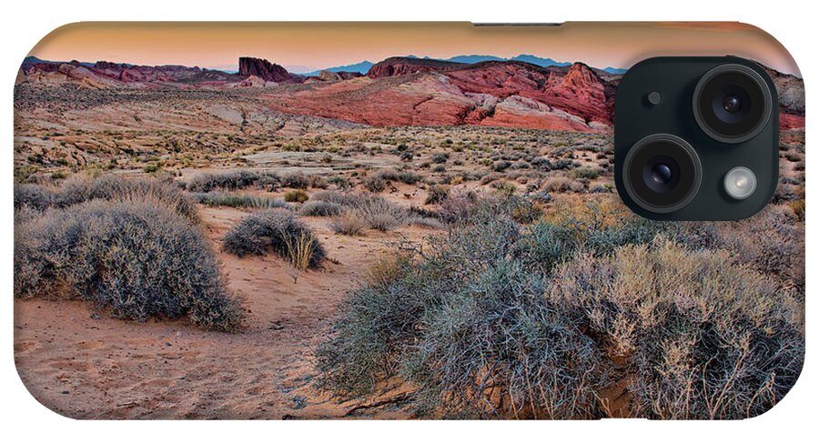 Rockscape iPhone Case featuring the photograph Valley of Fire Sunset by Kristia Adams