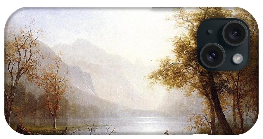 Bierstadt_albert_valley_in_kings_canyon iPhone Case featuring the painting Valley_in_Kings_Canyon by MotionAge Designs