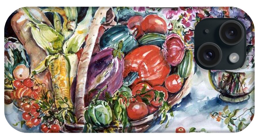 Ingrid Dohm iPhone Case featuring the painting Vegetable Harvest by Ingrid Dohm