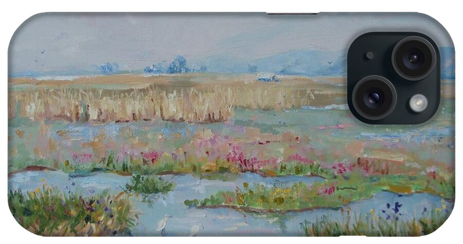 Coastal Landscape iPhone Case featuring the painting Veldriff Marshes 2011 by Elinor Fletcher
