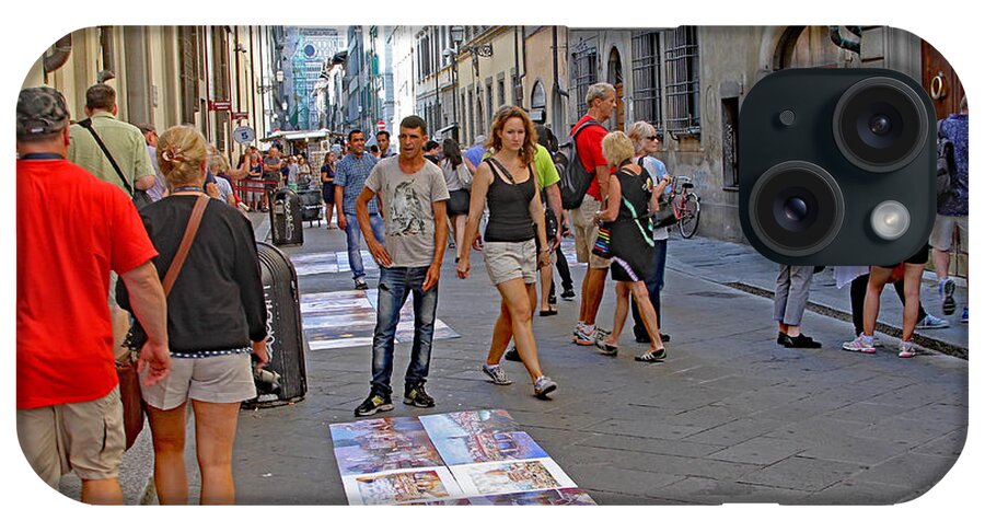 Italy iPhone Case featuring the photograph Vendors Selling Reproductions on the Street by Allan Levin