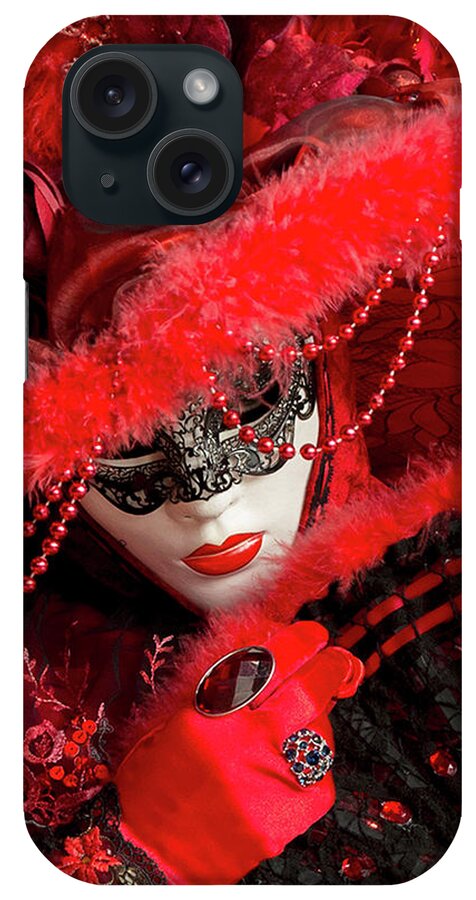 Europe iPhone Case featuring the photograph Venetian Lady in Red II by Cheryl Strahl