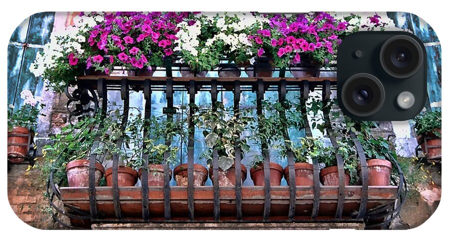 Europe iPhone Case featuring the photograph Venice Flower Balcony by Allen Beatty