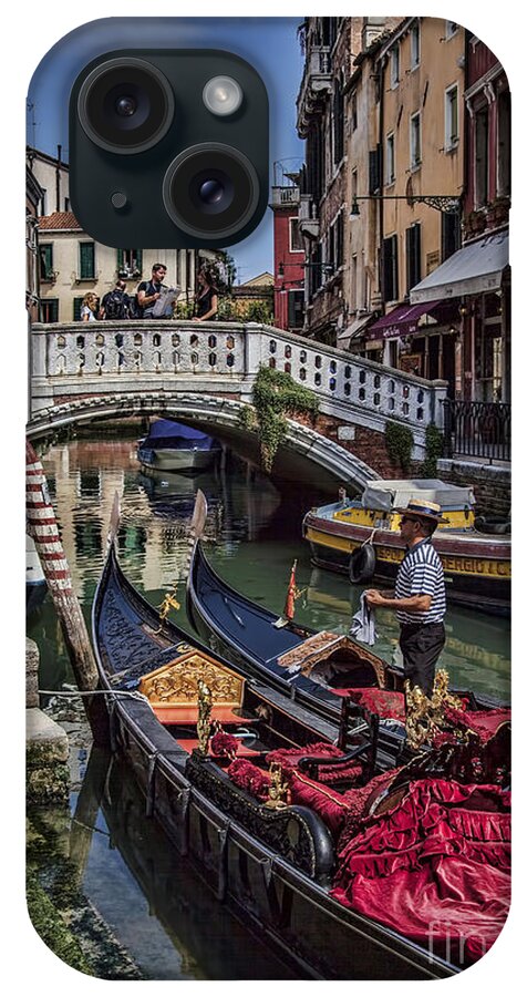 Venice iPhone Case featuring the photograph Venice Gondolier by Shirley Mangini