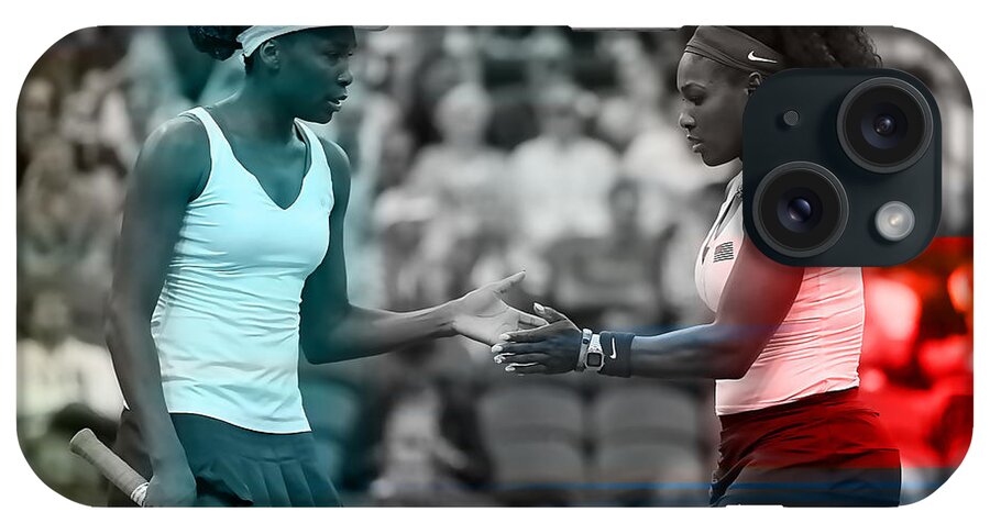 Venus Williams Photographs iPhone Case featuring the mixed media Venus Williams and Serena Williams by Marvin Blaine