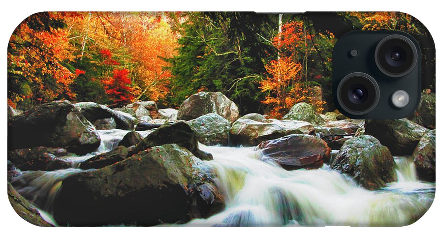 #jefffolger iPhone Case featuring the photograph Vermonts fall color rapids by Jeff Folger