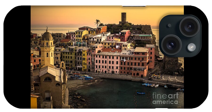 Vernazza At Sunset iPhone Case featuring the photograph Vernazza at Sunset by Prints of Italy