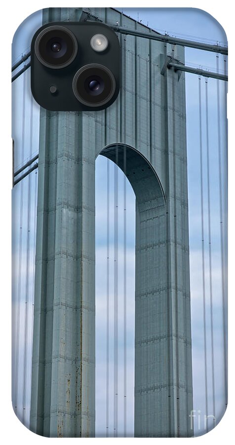 Architecture iPhone Case featuring the photograph Verrazano Narrows Bridge Tower by Jerry Fornarotto