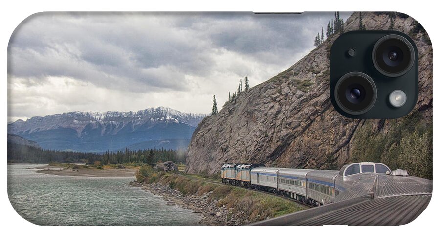Via Rail iPhone Case featuring the photograph VIA Rail in the Canadian Rockies by John Black
