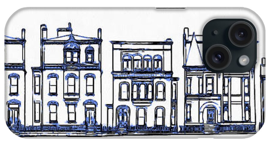 Row iPhone Case featuring the digital art Victorian Row Houses by Edward Fielding