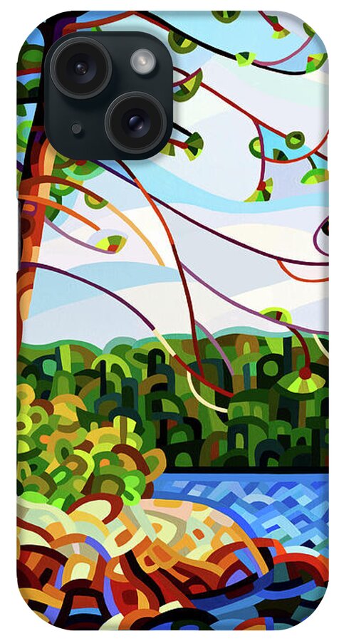 Abstract iPhone Case featuring the painting View From Mazengah - crop by Mandy Budan