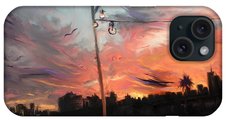 Landscape iPhone Case featuring the digital art View Near The Hays St. Bridge by Angela Weddle