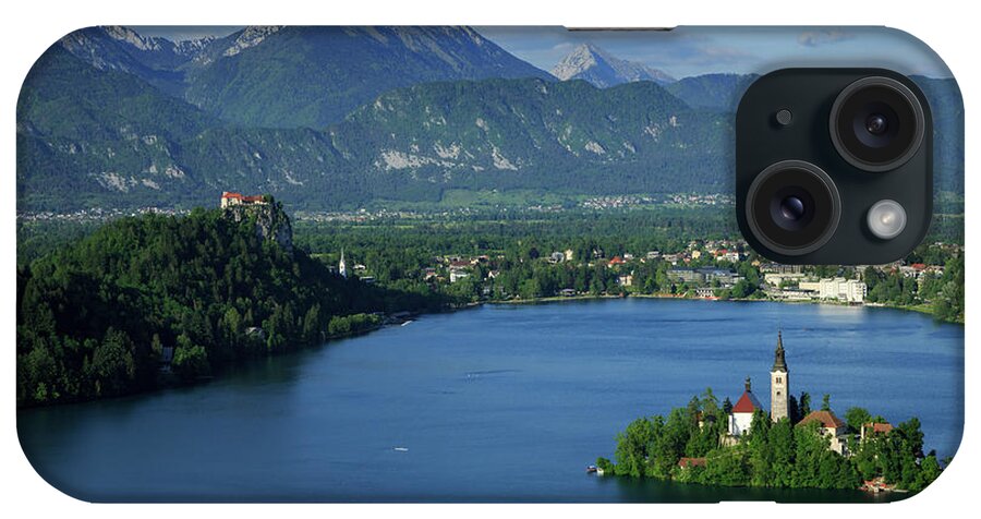 Bled iPhone Case featuring the photograph View of Lake Bled from Ojstrica by Ian Middleton