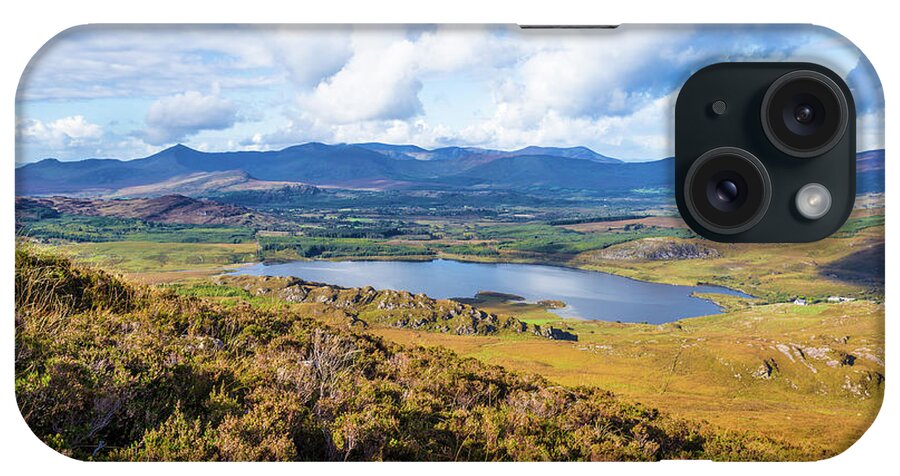 Ballycullane iPhone Case featuring the photograph View of Lough Acoose in Ballycullane from the foothill of Macgil by Semmick Photo