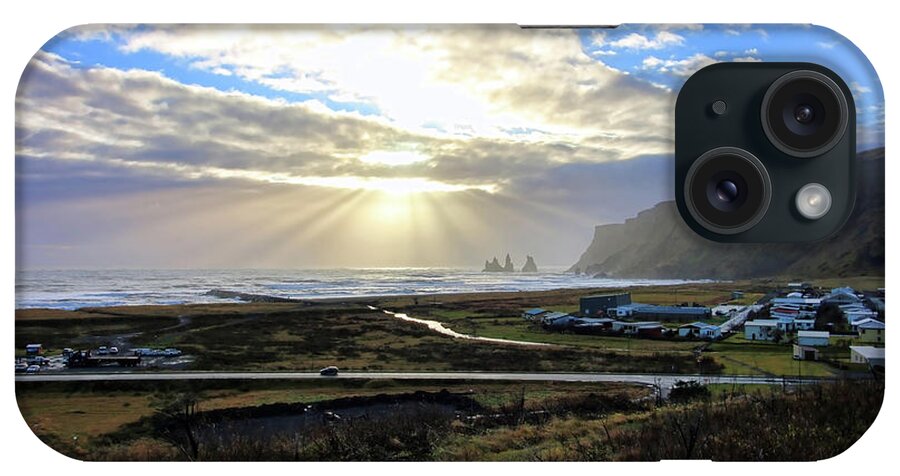 Vik iPhone Case featuring the photograph Vik Iceland Sunrays 7028 by Jack Schultz