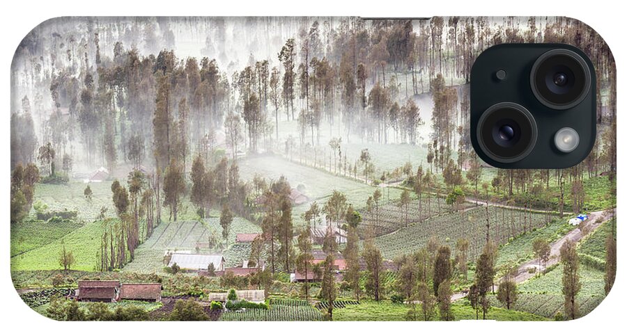 Landscape iPhone Case featuring the photograph Village covered with mist by Pradeep Raja Prints