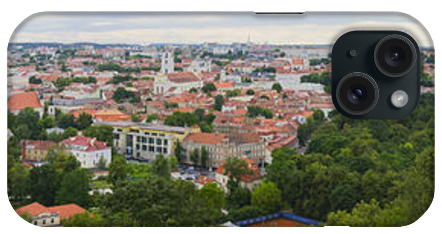 Vilnius iPhone Case featuring the photograph Vilnius Panorama from the Hill of Three Crosses by RicardMN Photography